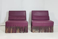 Pair of "Fringe" Slipper Chairs made in Italy by Gamma Arredamenti International