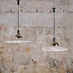 Pair of Frisbi 850 pendant lights by Achille Castiglioni for Flos, 1970s