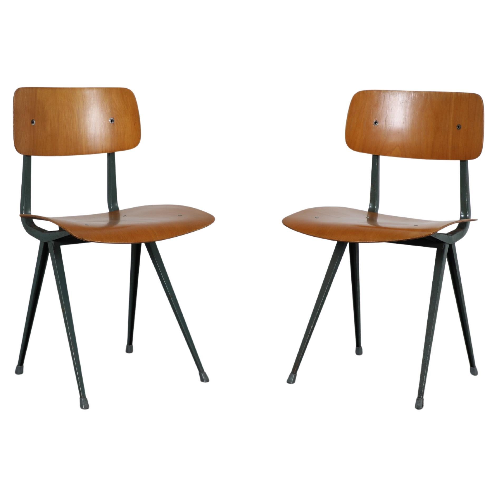 Pair of Friso Kramer "Result" Chairs with Dark Green Frames For Sale