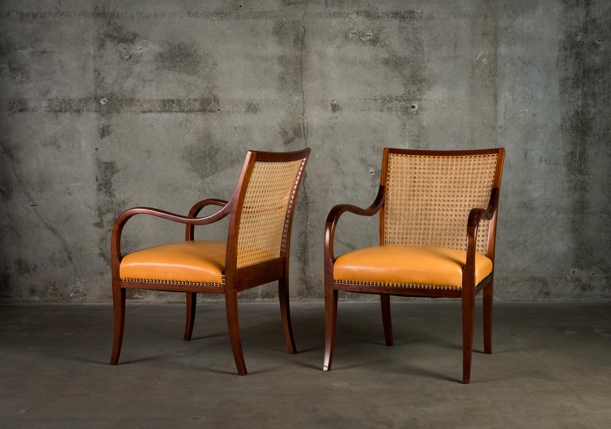 Pair of Frits Henningsen Armchairs In Excellent Condition In Los Angeles, CA