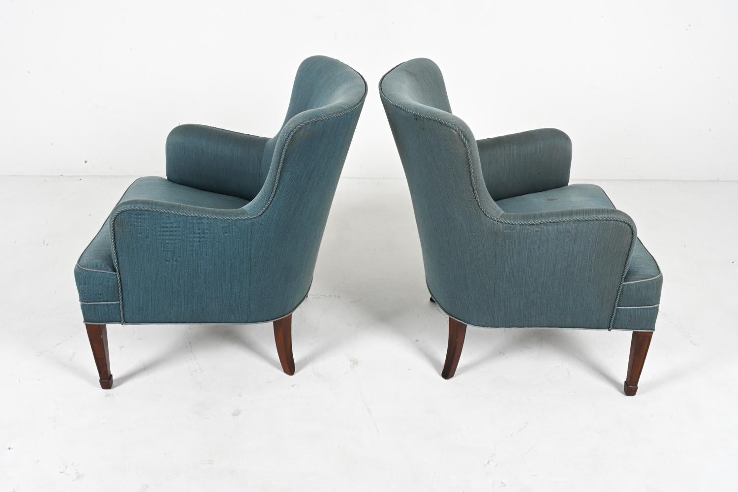 Pair of Frits Henningsen Easy Chairs in Mahogany, c. 1940's For Sale 4