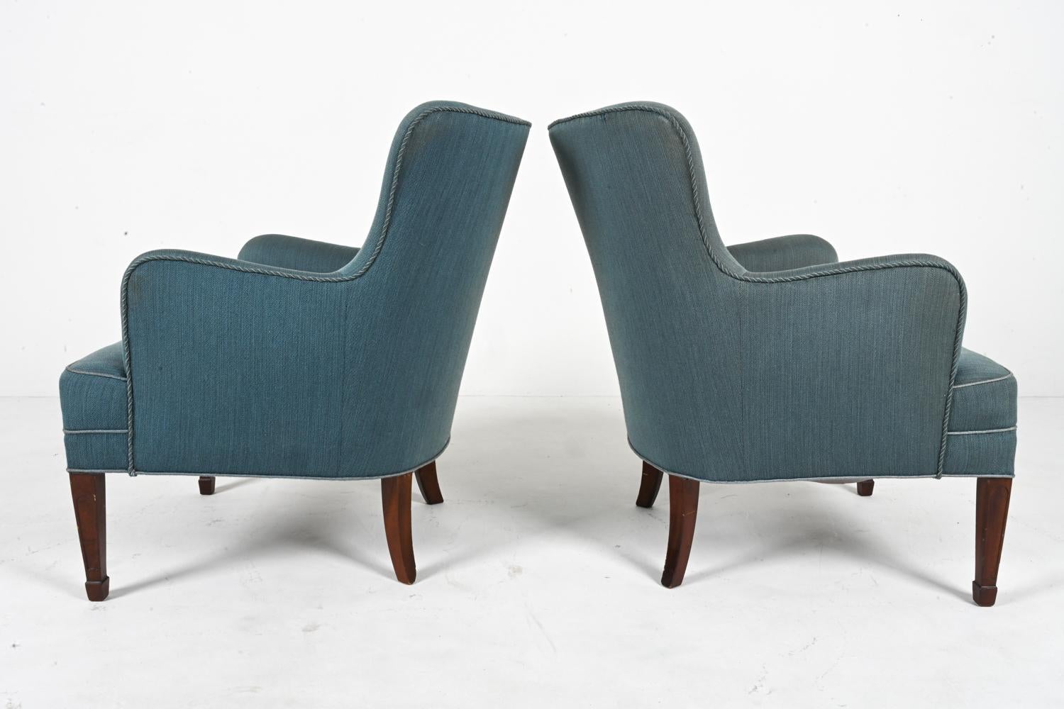 Pair of Frits Henningsen Easy Chairs in Mahogany, c. 1940's For Sale 5