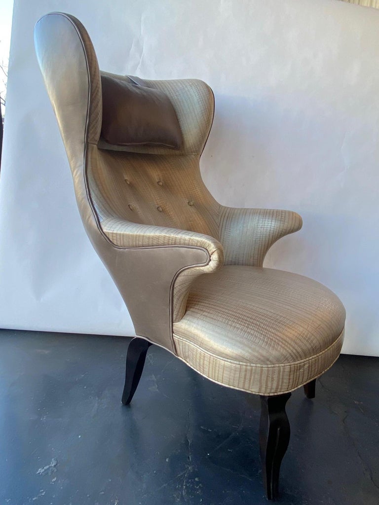 Danish Pair of Frits Henningsen High Back Wing Chairs, Denmark, 1950 For Sale