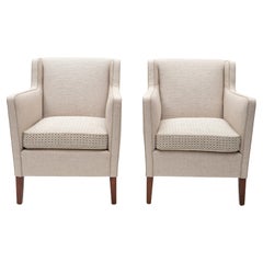 Pair of Frits Henningsen Lounge Chairs Denmark 1950's