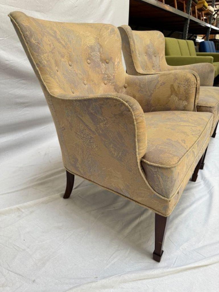 Pair of Frits Henningsen Lounge Chairs In Good Condition In Los Angeles, CA