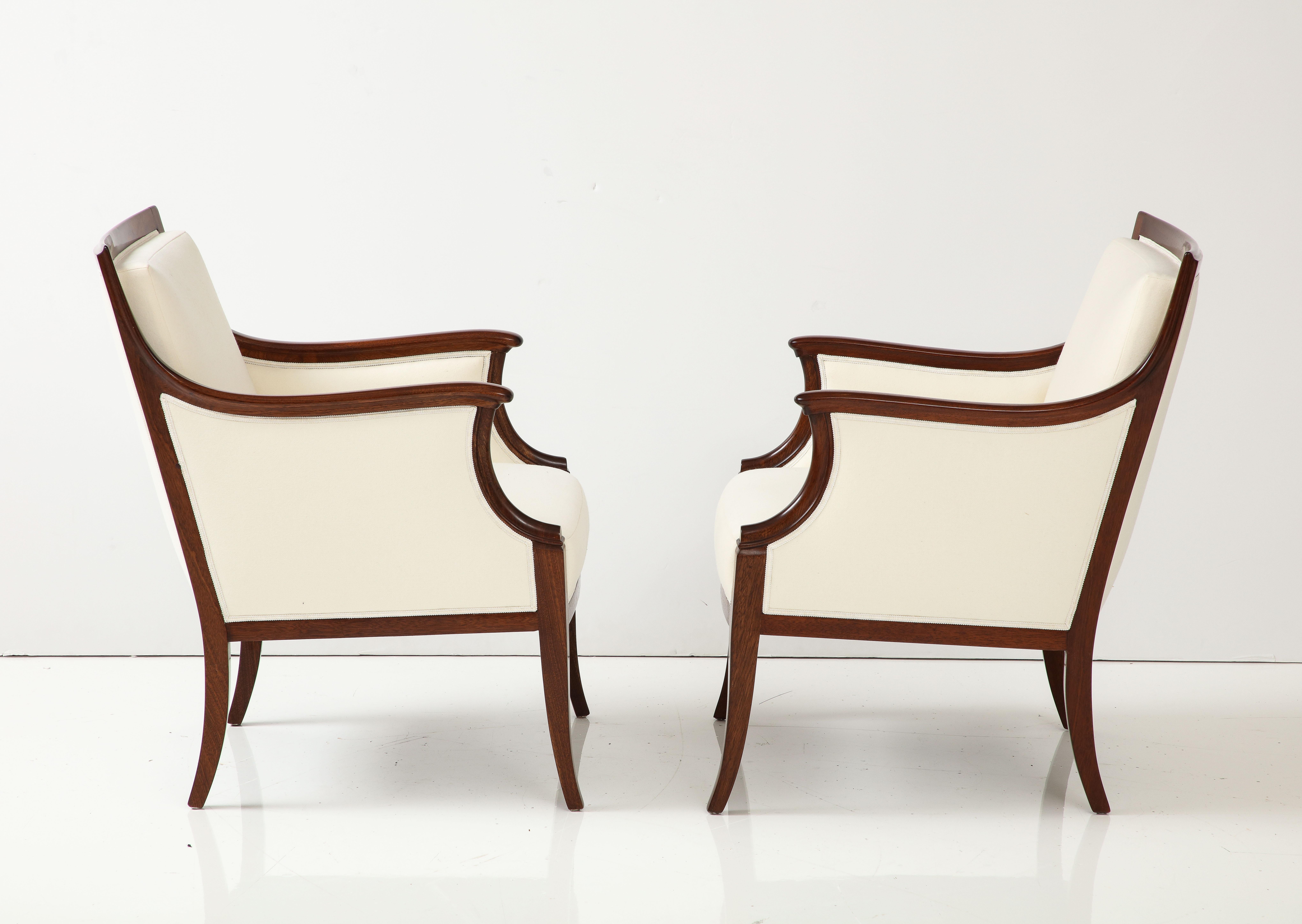 Pair of Frits Henningsen Mahogany Armchairs, circa 1940s For Sale 3