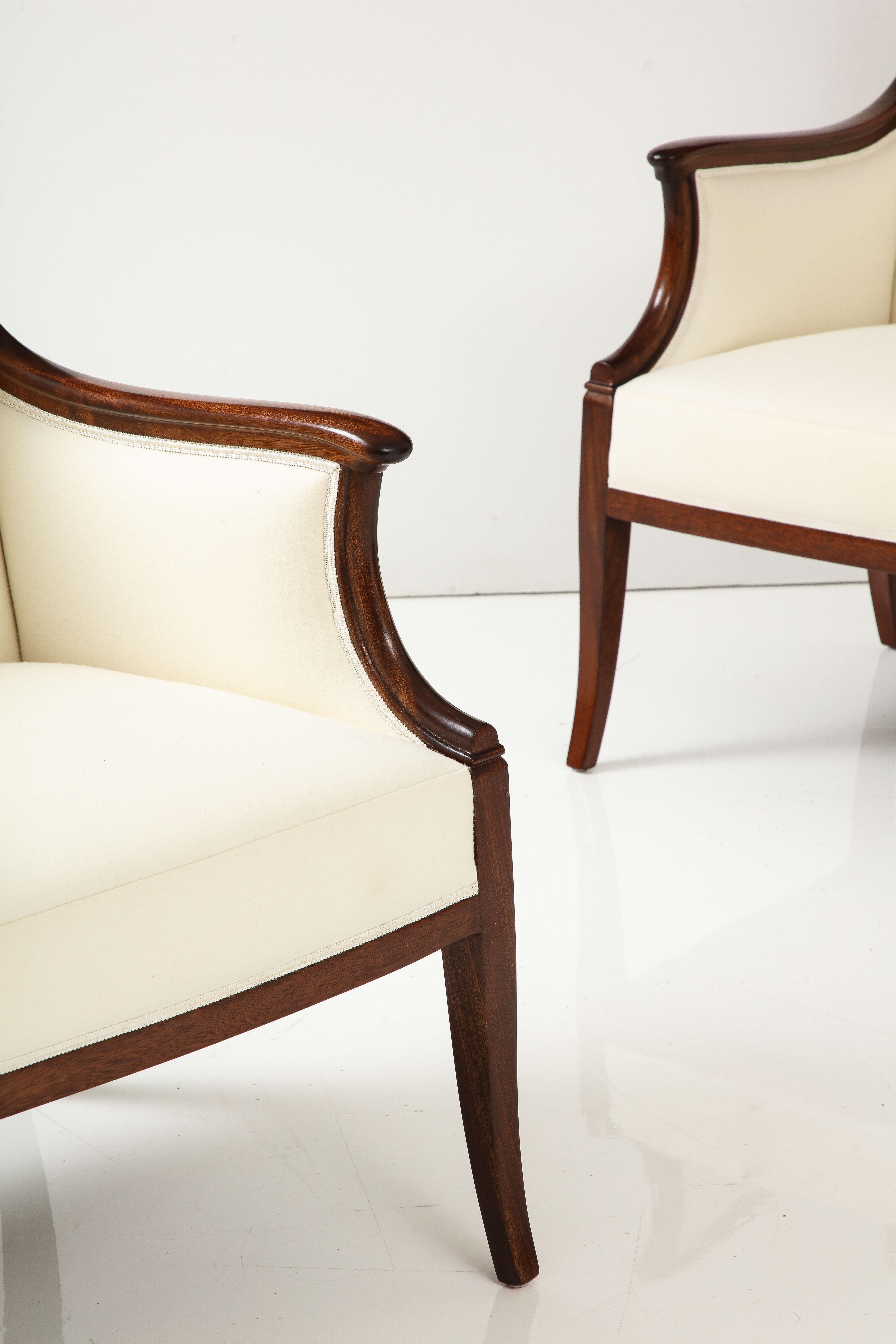 Pair of Frits Henningsen Mahogany Armchairs, circa 1940s For Sale 6