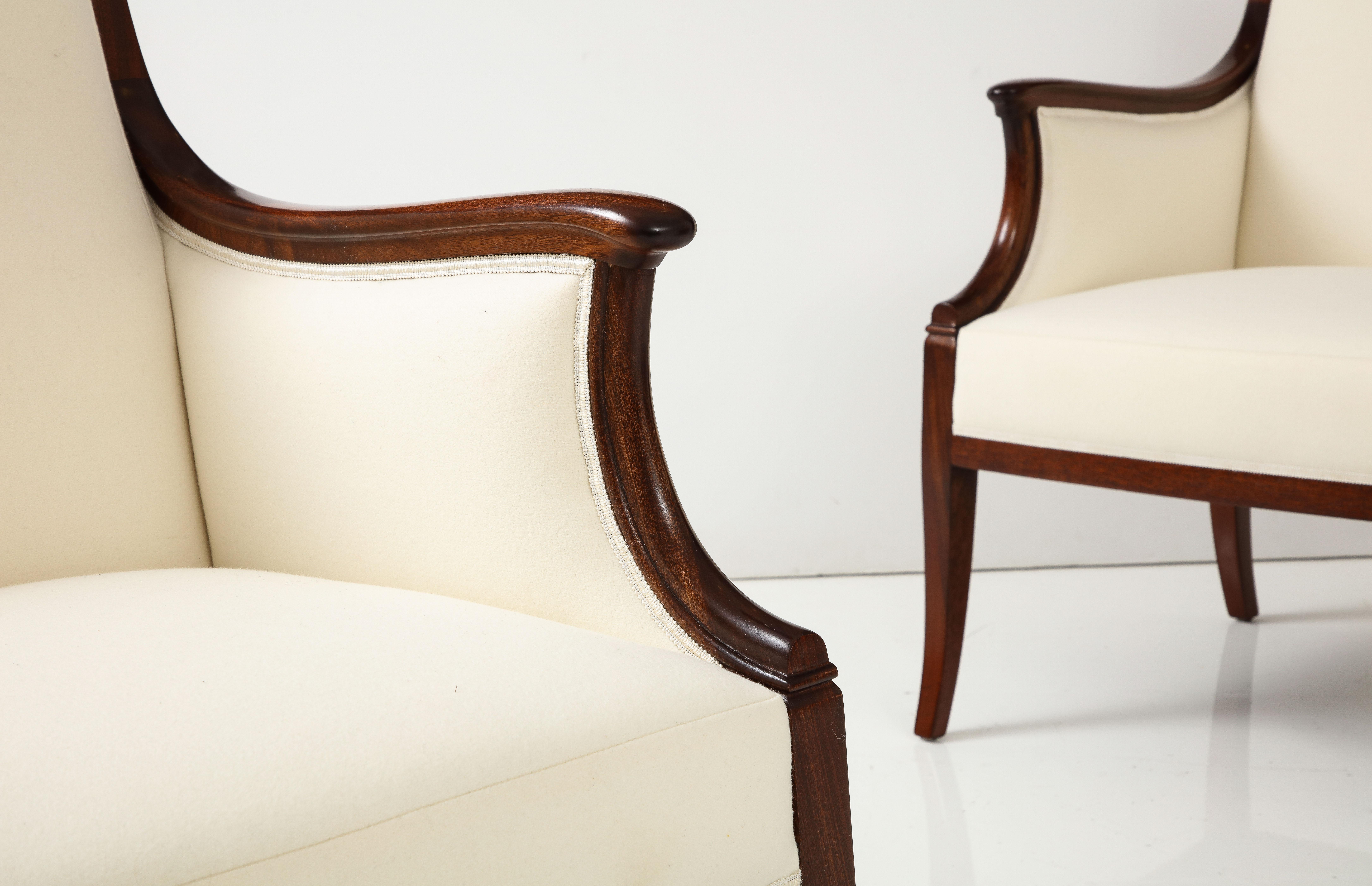 Pair of Frits Henningsen Mahogany Armchairs, circa 1940s For Sale 7