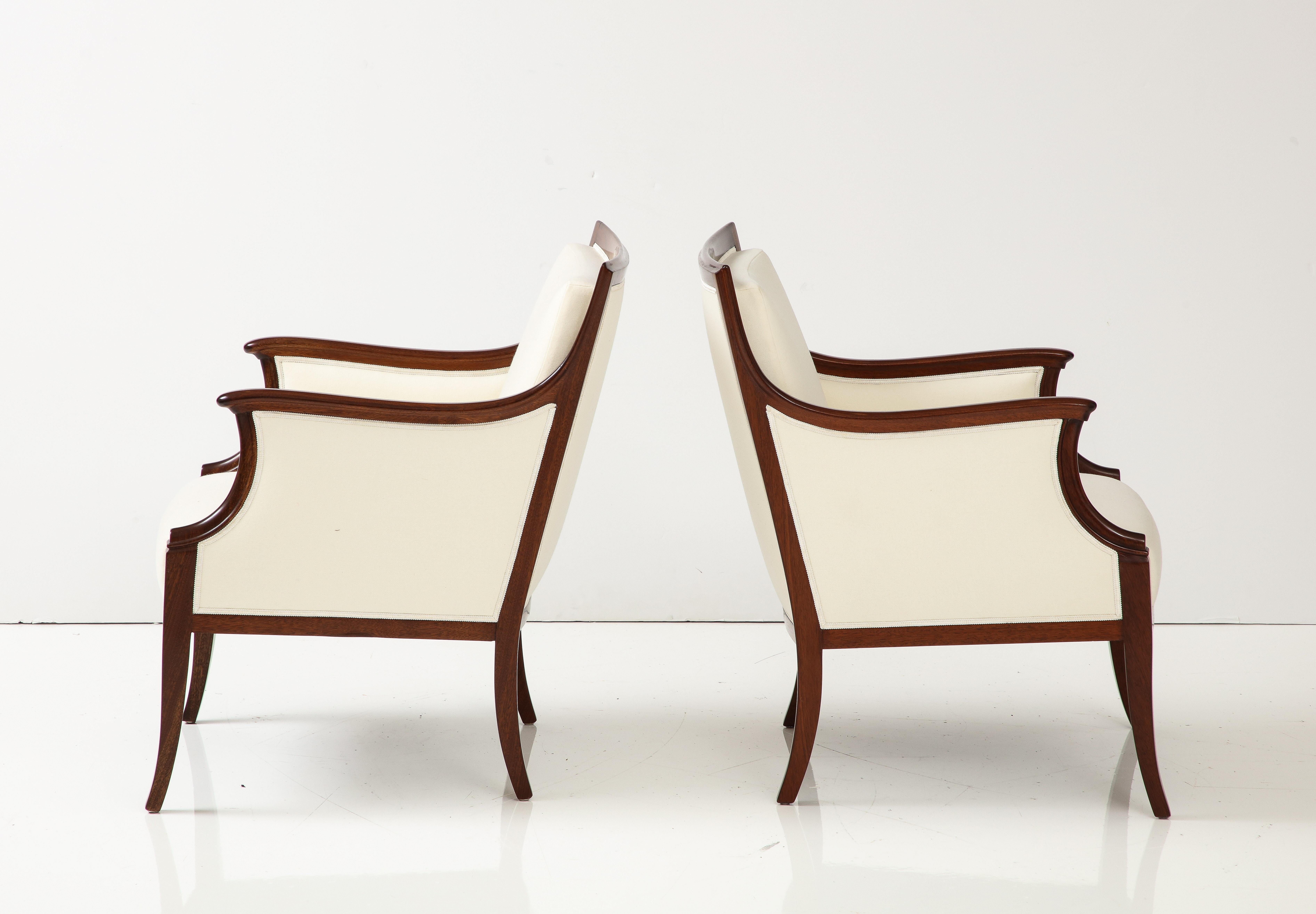 Pair of Frits Henningsen Mahogany Armchairs, circa 1940s For Sale 1