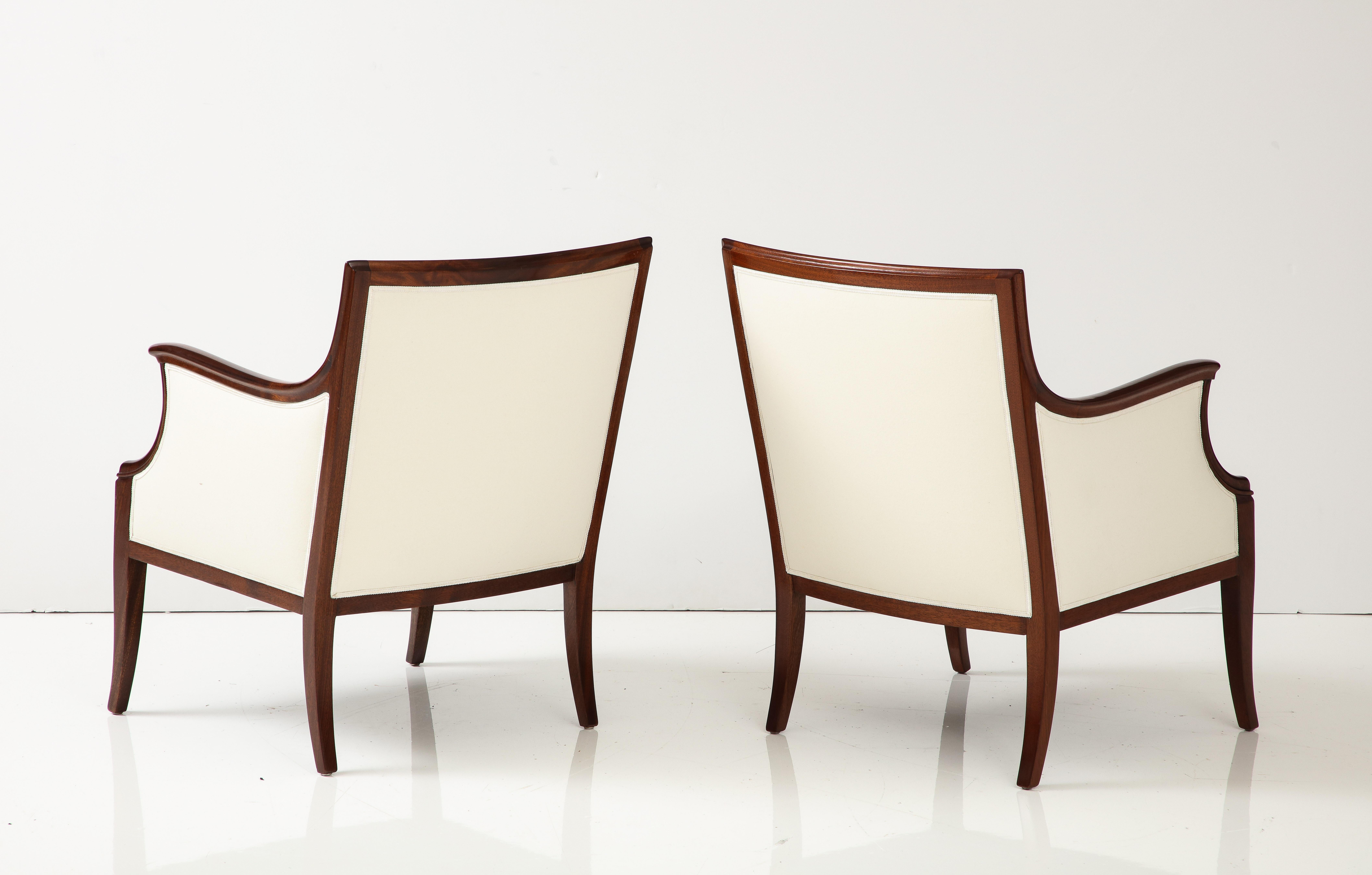 Pair of Frits Henningsen Mahogany Armchairs, circa 1940s For Sale 2