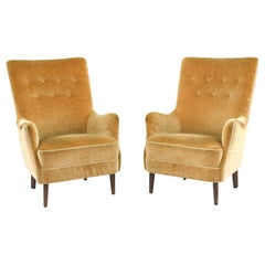 Pair of Frits Henningsen Style Lounge Chairs