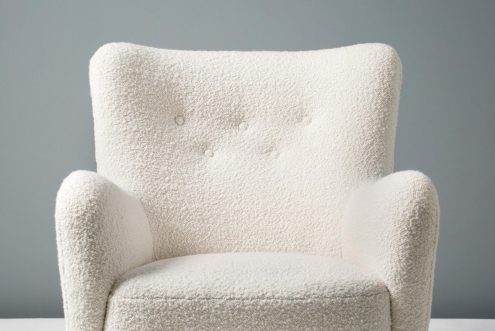 boucle arm chairs