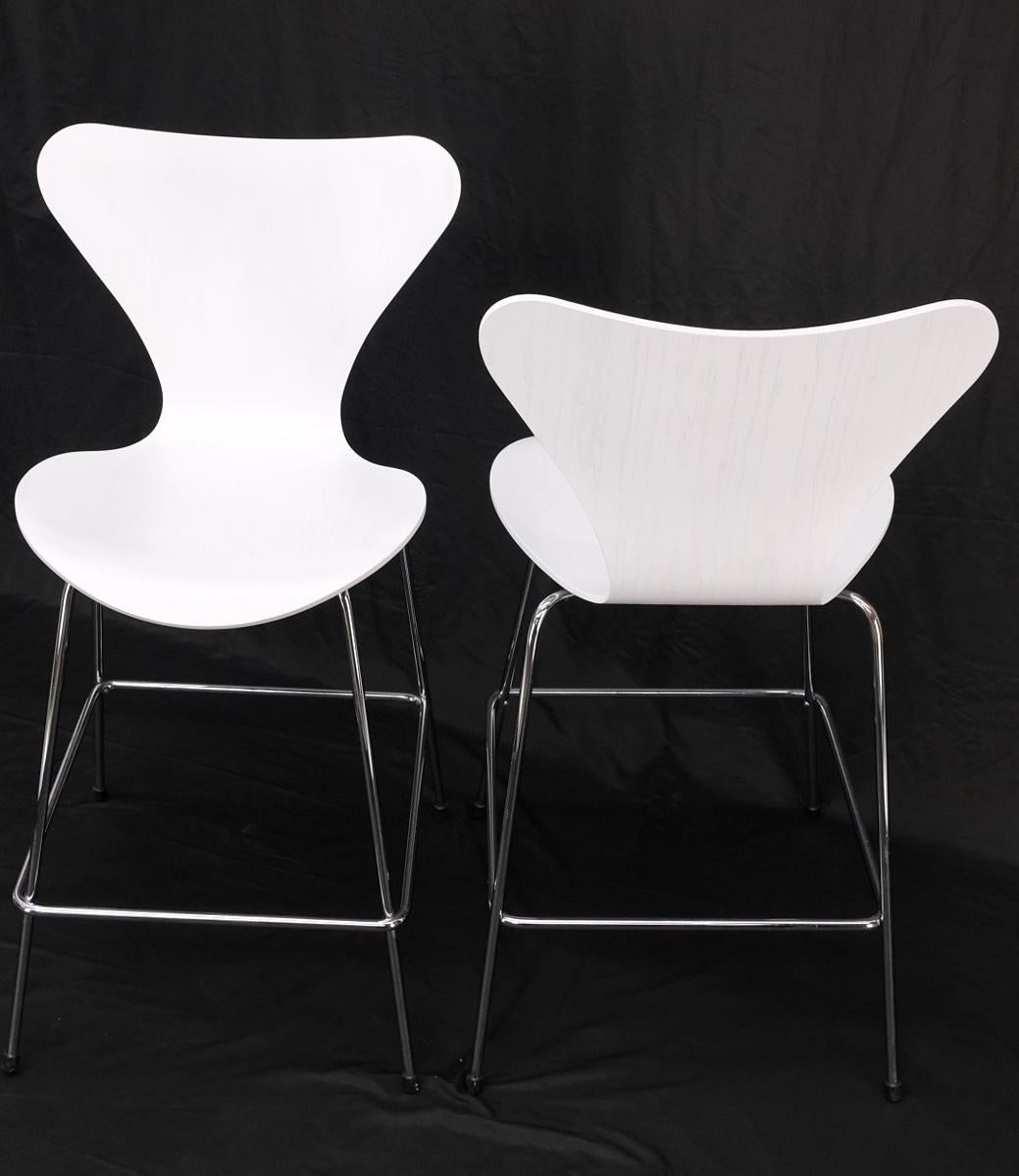 Pair of Fritz Hansen Ant Seats High Bar Stools Chairs For Sale 3