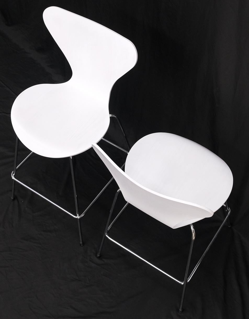 Pair of Fritz Hansen Ant Seats High Bar Stools Chairs For Sale 4