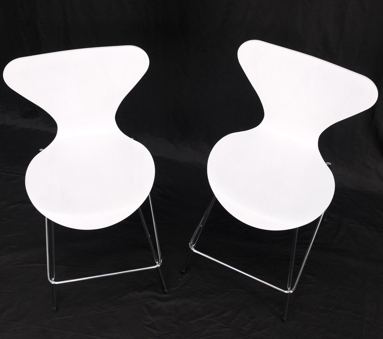 Pair of Fritz Hansen Ant Seats High Bar Stools Chairs In Good Condition For Sale In Rockaway, NJ