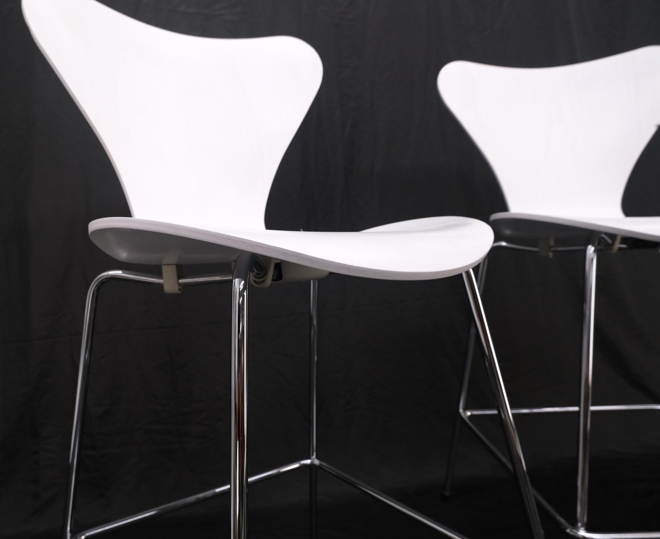 Pair of Fritz Hansen Ant Seats High Bar Stools Chairs For Sale 2