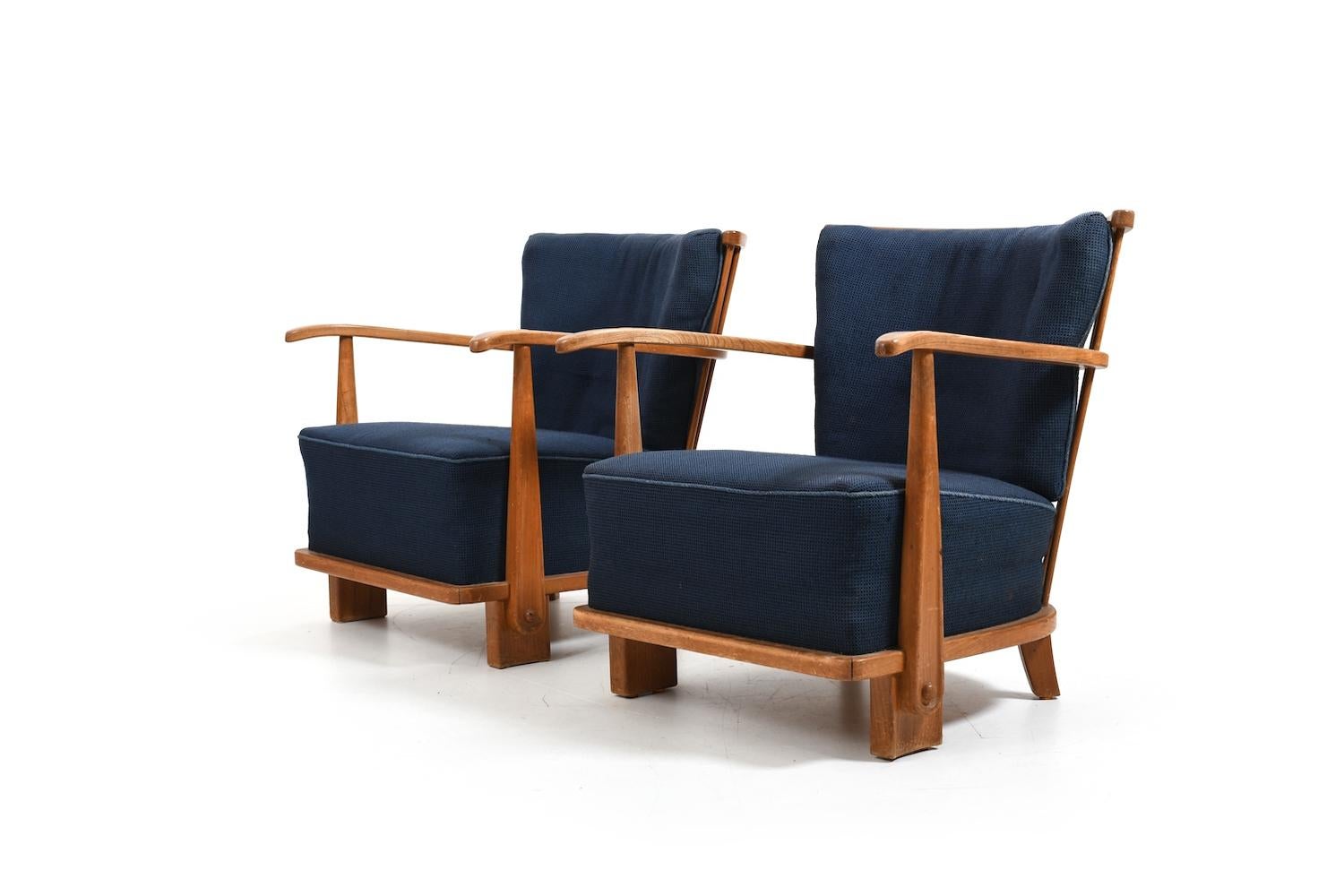 Pair of Fritz Hansen Mod.1590 Easy Chairs 1942 1