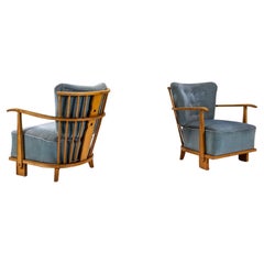 Paar Fritz Hansen-Loungesessel Modell 1590, Dänemark 1940er Jahre