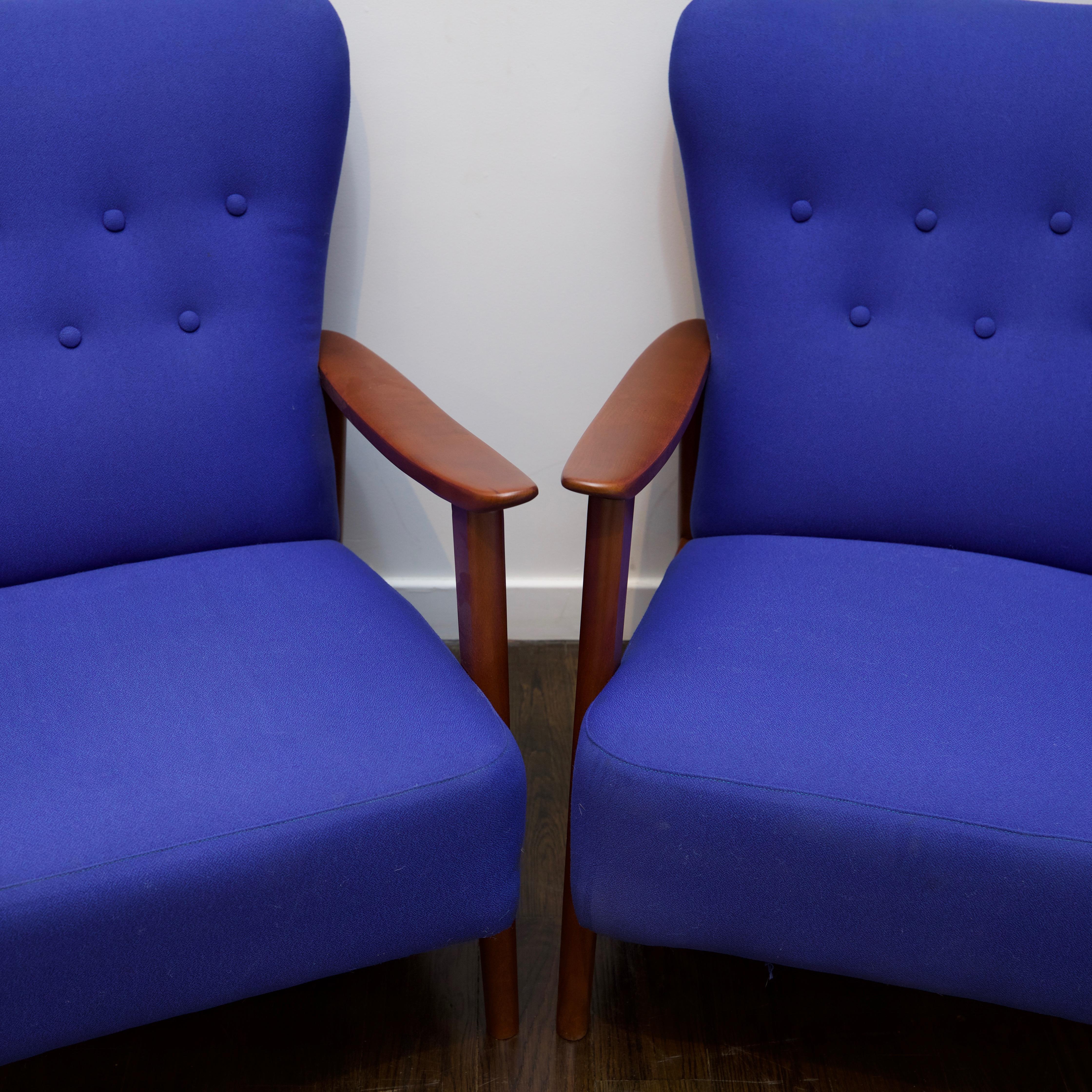 Walnut Pair of Aksel Bender Madsen Armchairs For Sale