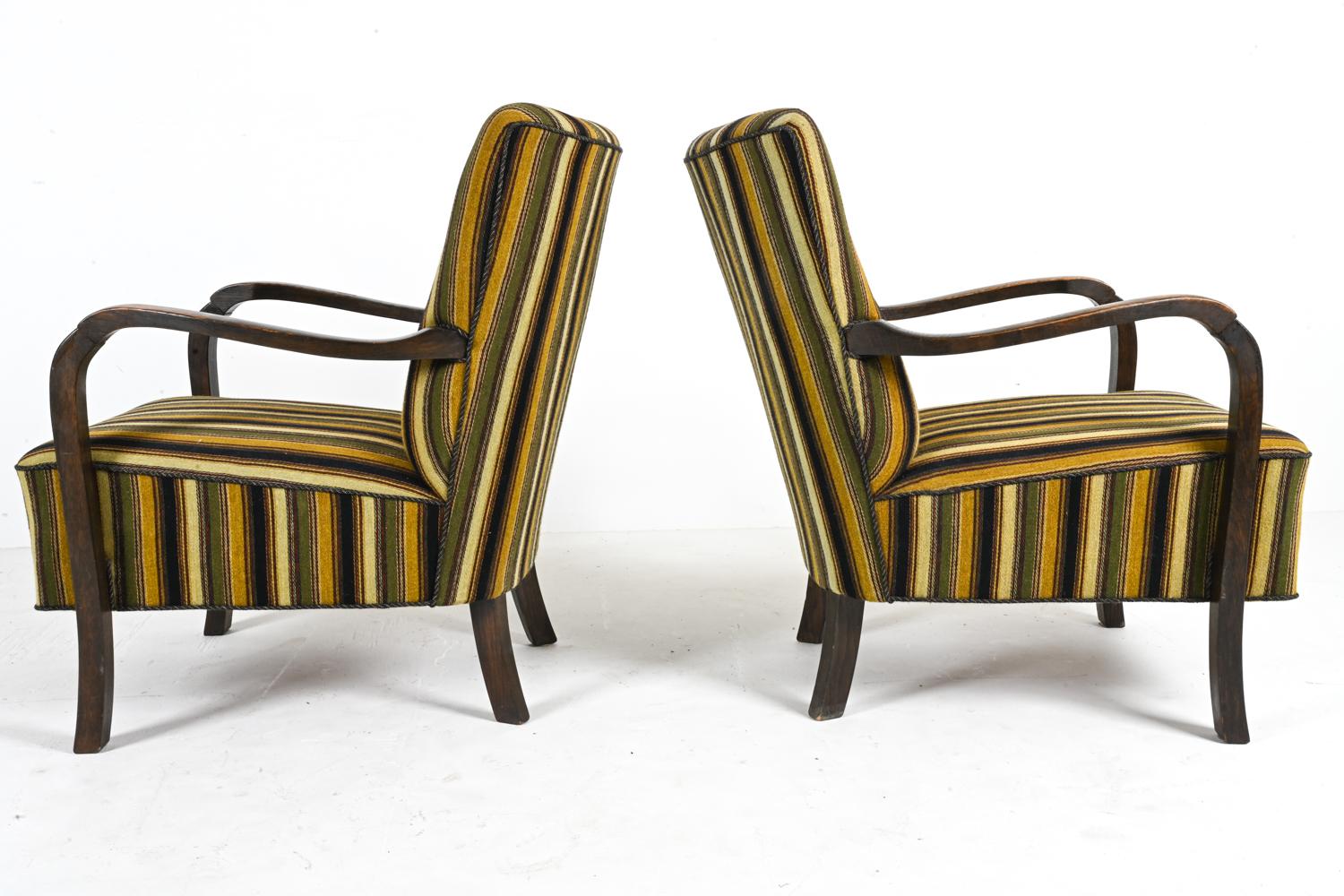 Pair of Fritz Hansen-Style Beechwood Easy Chairs, c. 1940's For Sale 5