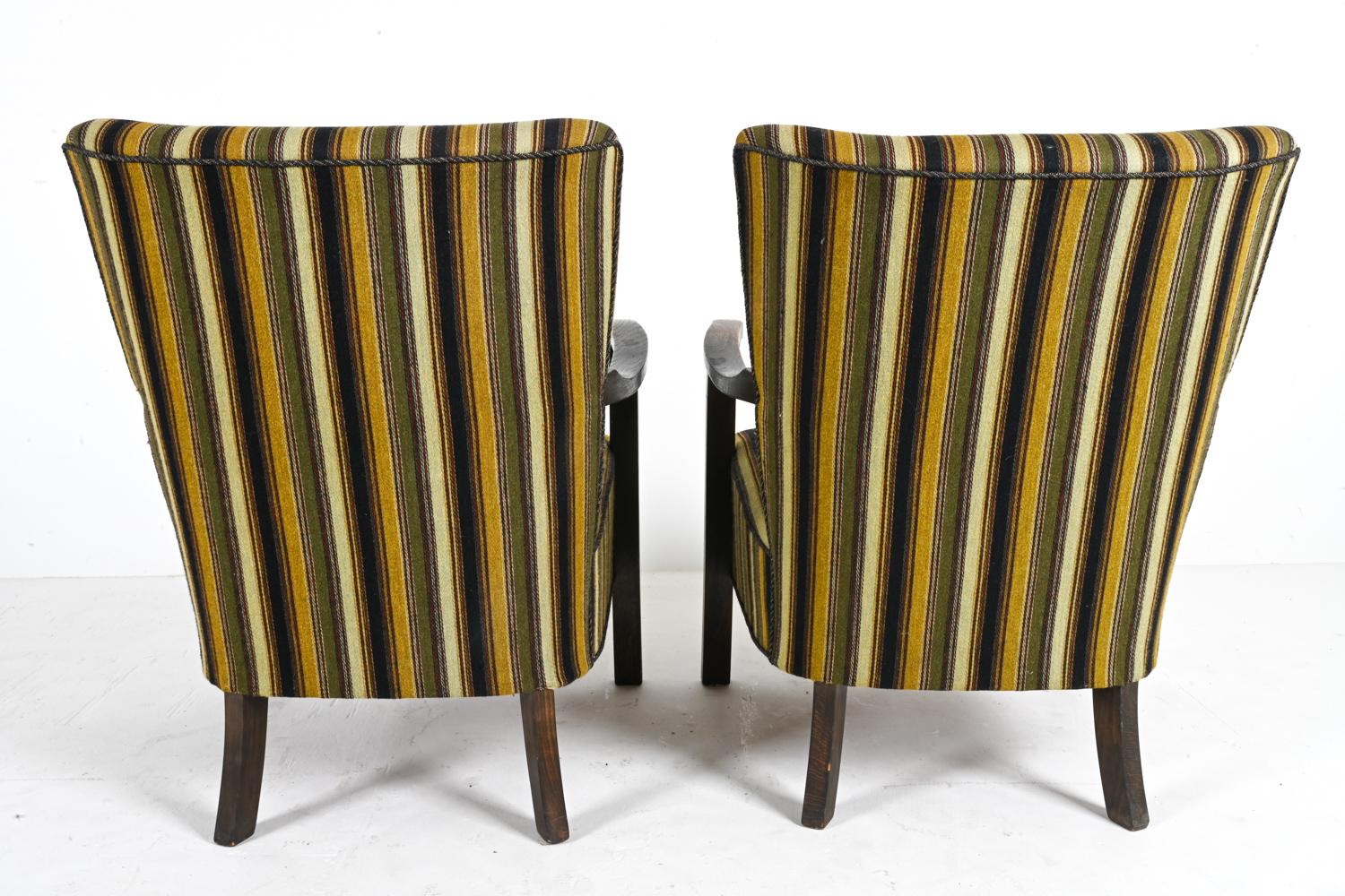 Pair of Fritz Hansen-Style Beechwood Easy Chairs, c. 1940's For Sale 7