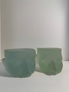 Pair of Frosted Acrylic Faces