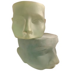 Pair of Frosted Acrylic Faces