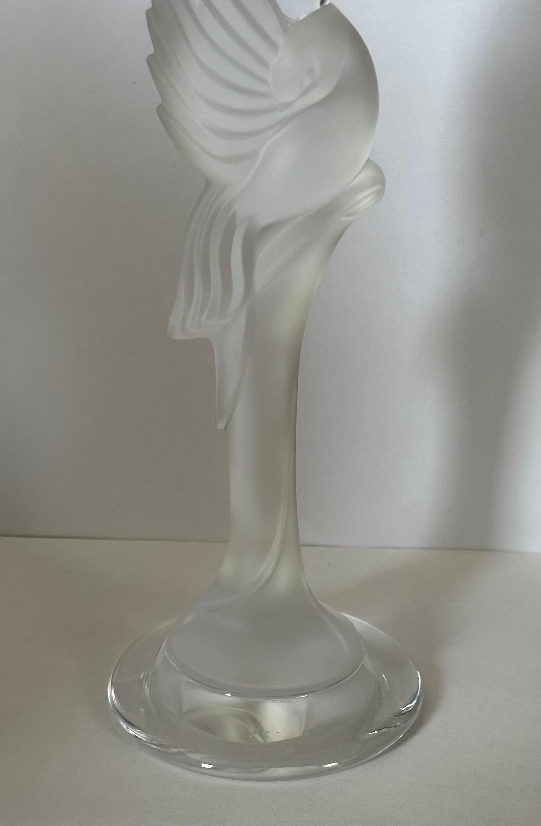 Pair of Frosted Crystal Snow Dove Candlesticks by Igor Carl for Faberge For Sale 6