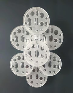 Pair of Frosted Disc Sconces