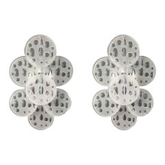 Paire d'appliques à disque dépoli