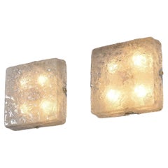 Pair of Frosted Glass Sconces by Toni Zuccheri, circa 1960