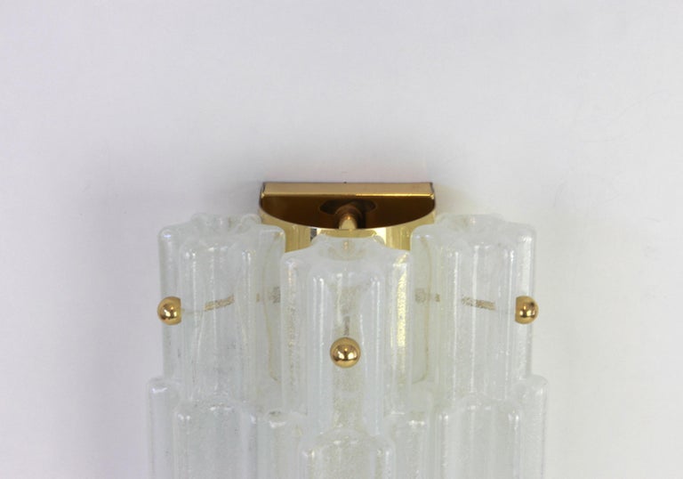 Mid-Century Modern Pair of Frosted Glass Wall Lights by Limburg, Germany, 1960s For Sale