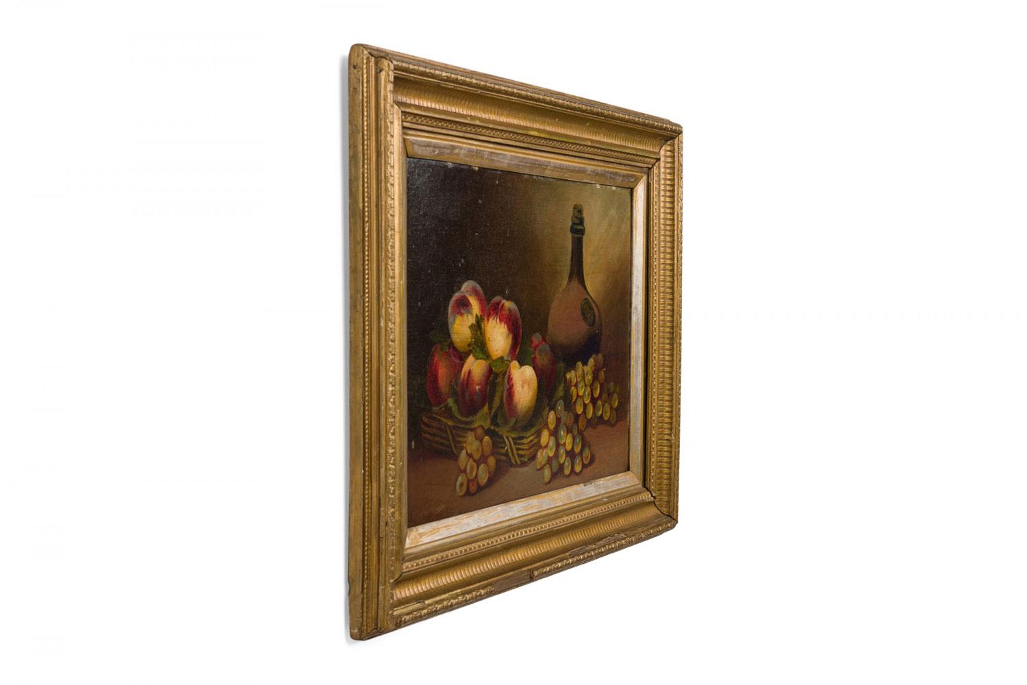 Paar Obst mit Krug Stillleben Gemälde (Viktorianisch) im Angebot
