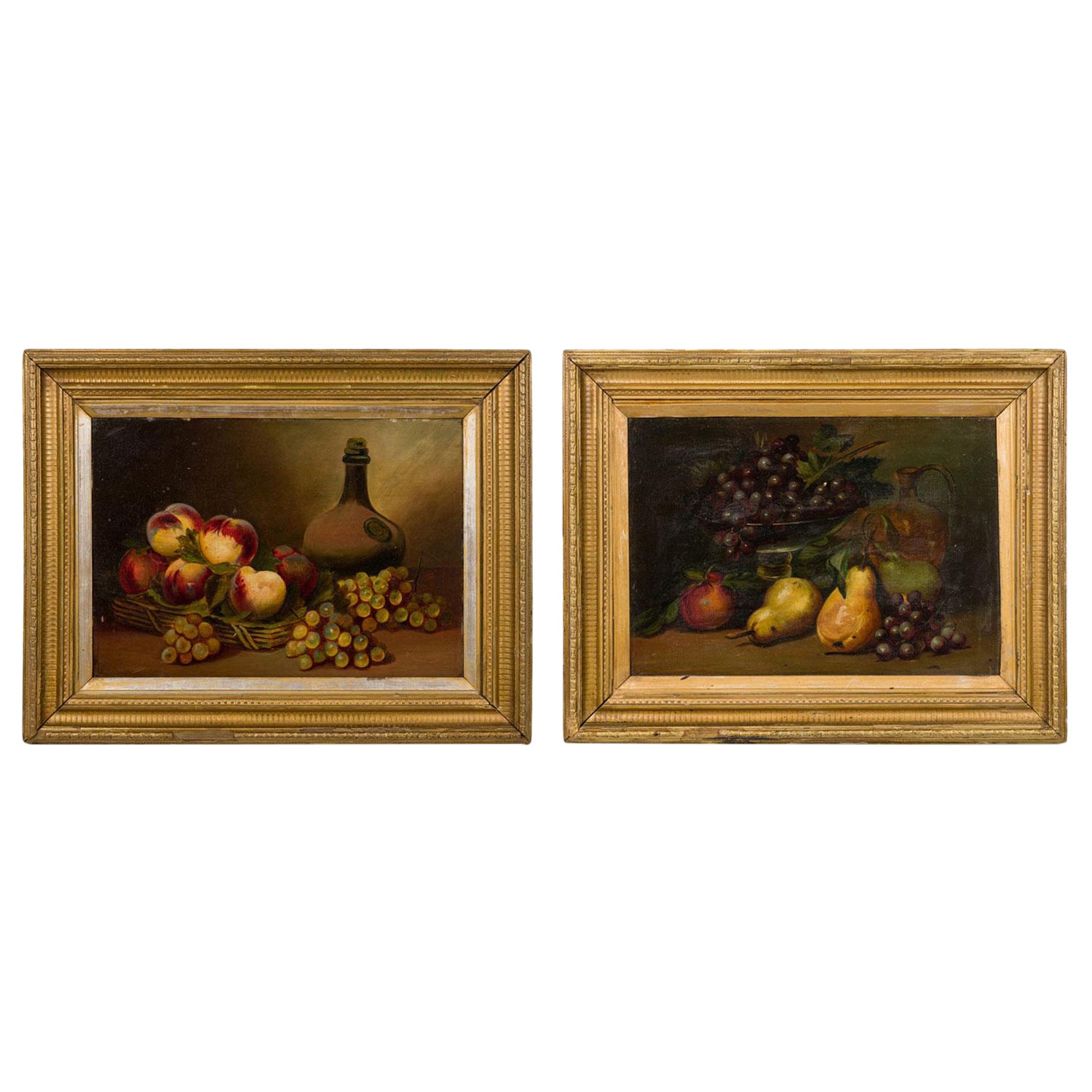 Pair of Fruit with a Jug Still Life Paintings