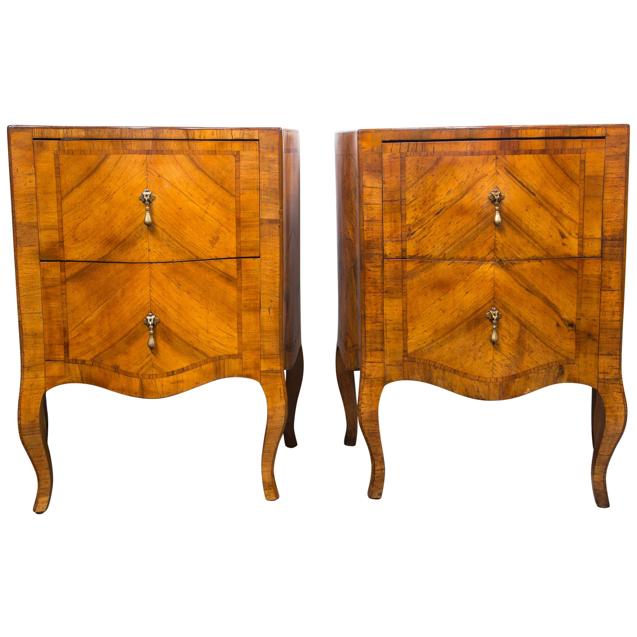 Pair of Fruitwood Bedside Commodes
