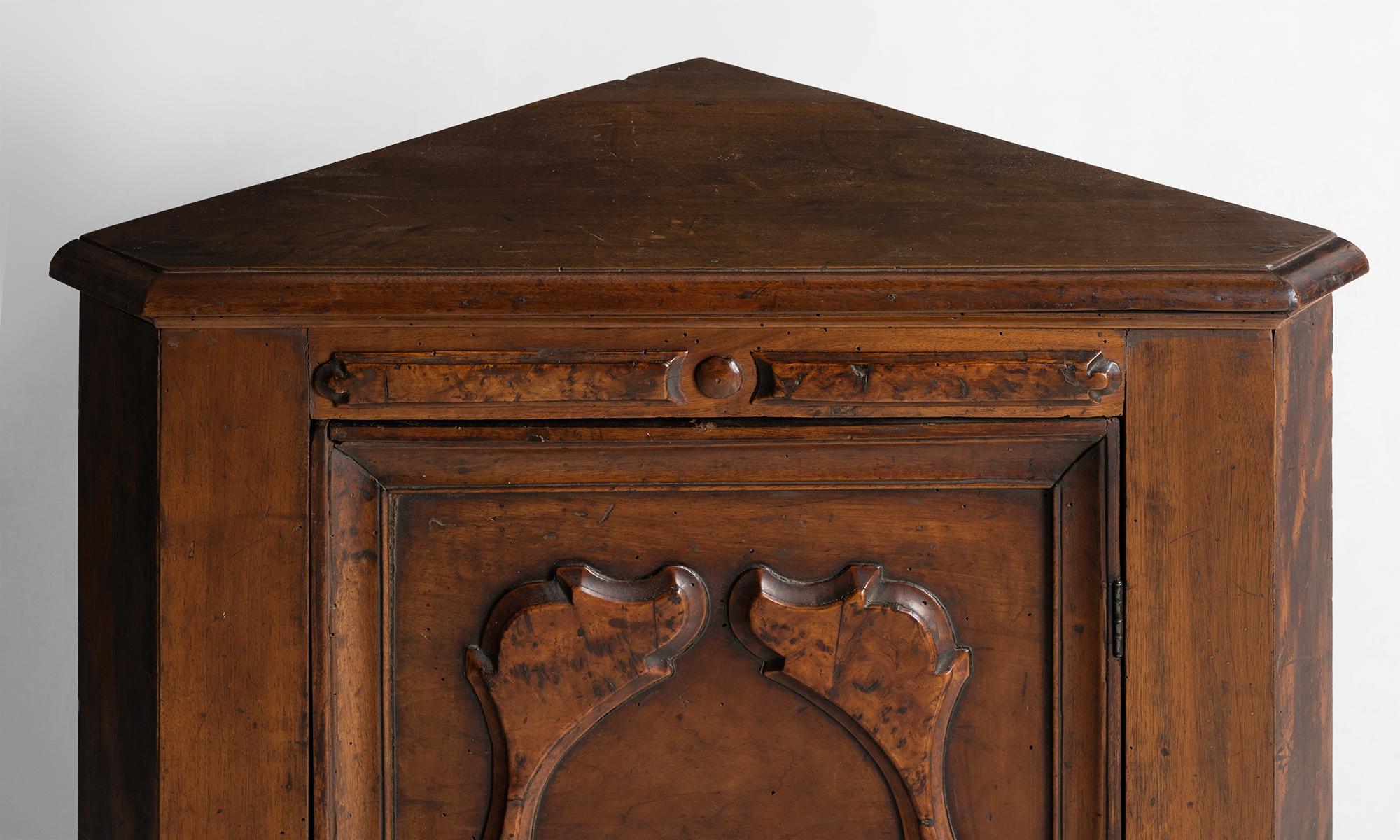 19th Century Pair of Fruitwood Corner Cabinets