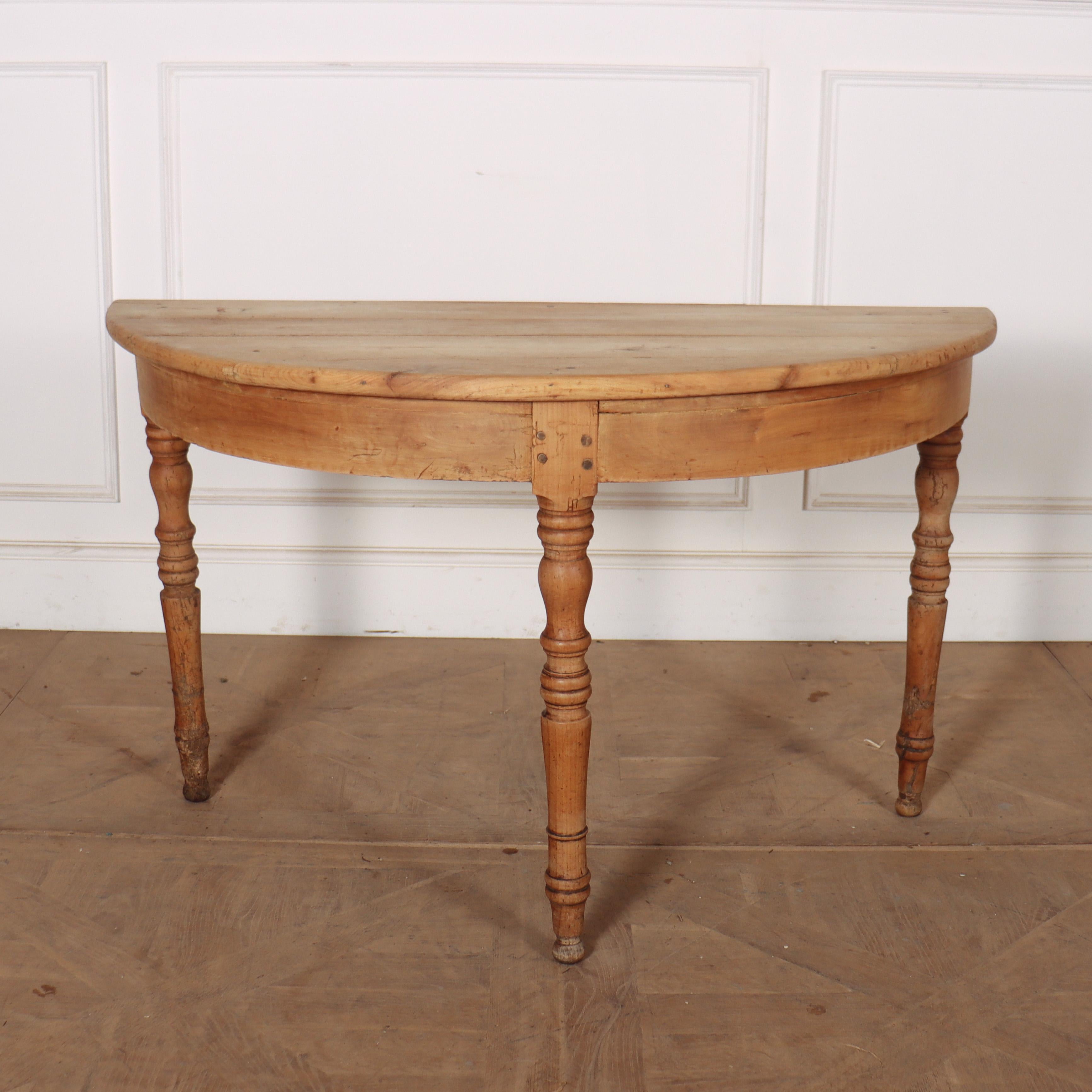 Pair of Fruitwood Demi Lune Console Tables In Good Condition For Sale In Leamington Spa, Warwickshire