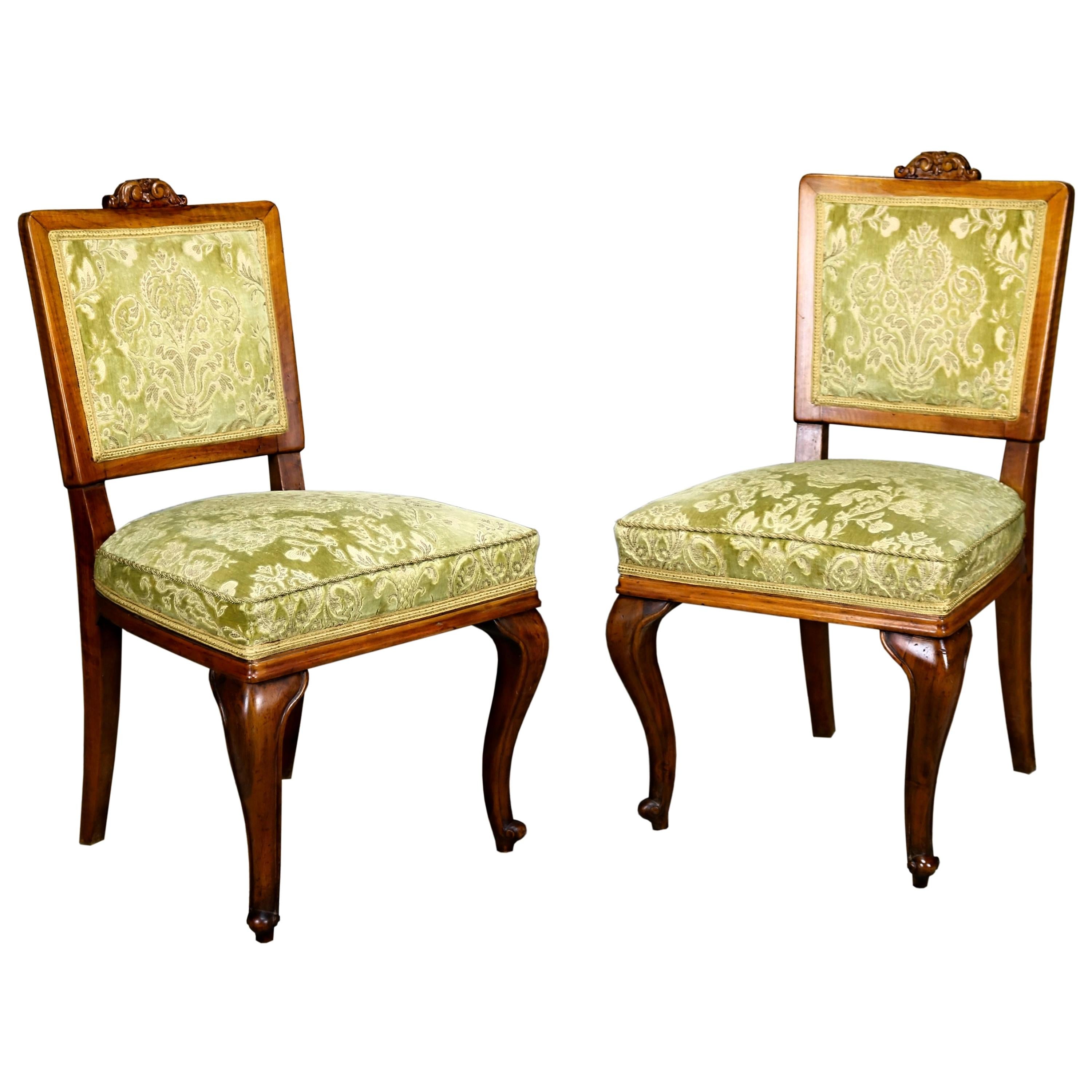 Pair of Fruitwood Side Chairs, circa 1900