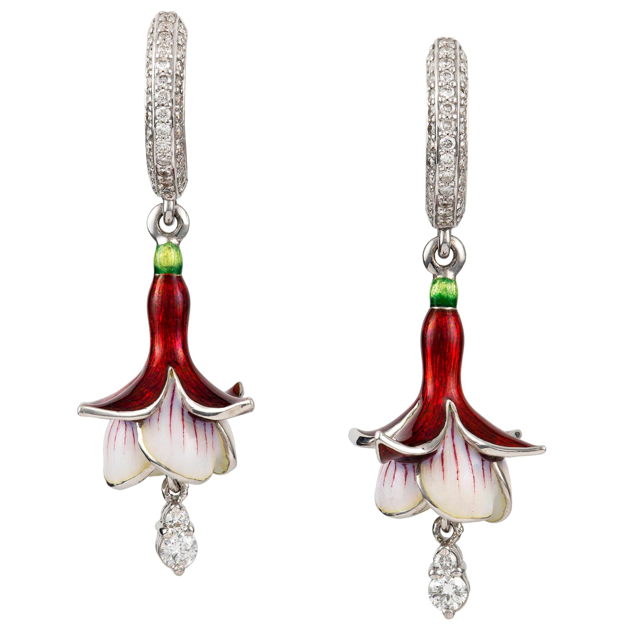 Pair of Fuchsia Earrings by Ilgiz F For Sale