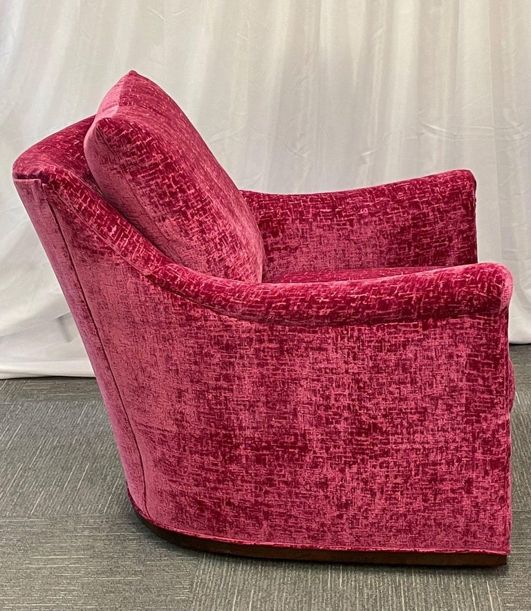 Pair of Fuchsia High Back Swivel Chairs, American Designer, New