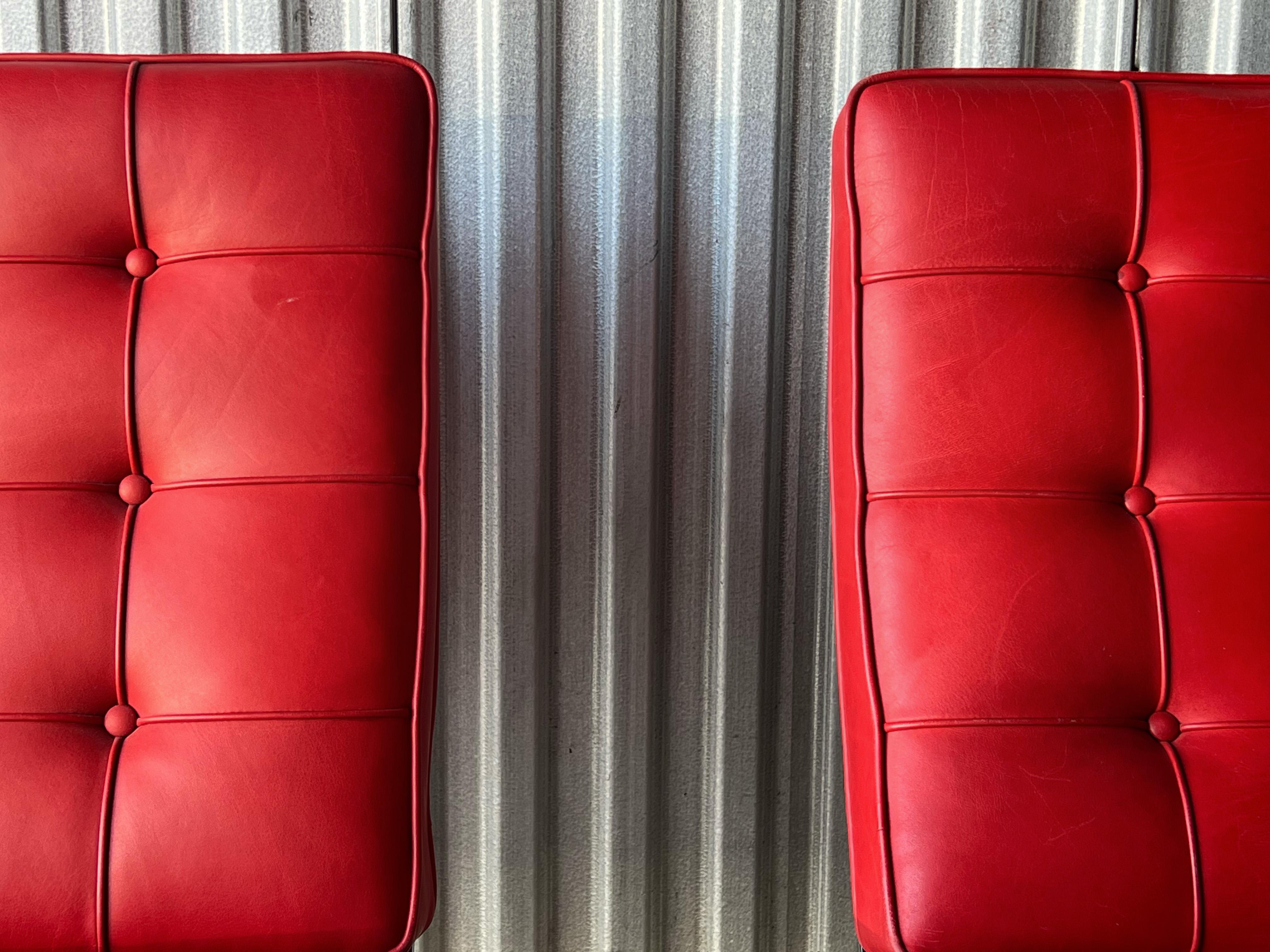 Pair of Fully labeled Barcelona Chairs by L. Mies Van Der Rohe for Knoll 7