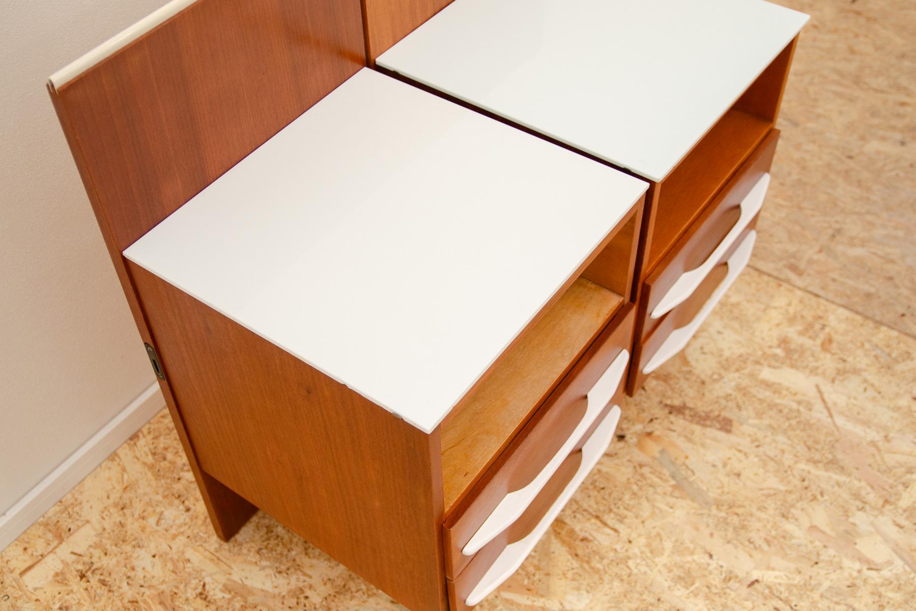 20th Century Pair of fully renovated bedside tables by Mojmír Požár, 1960´s, Czechoslovakia For Sale