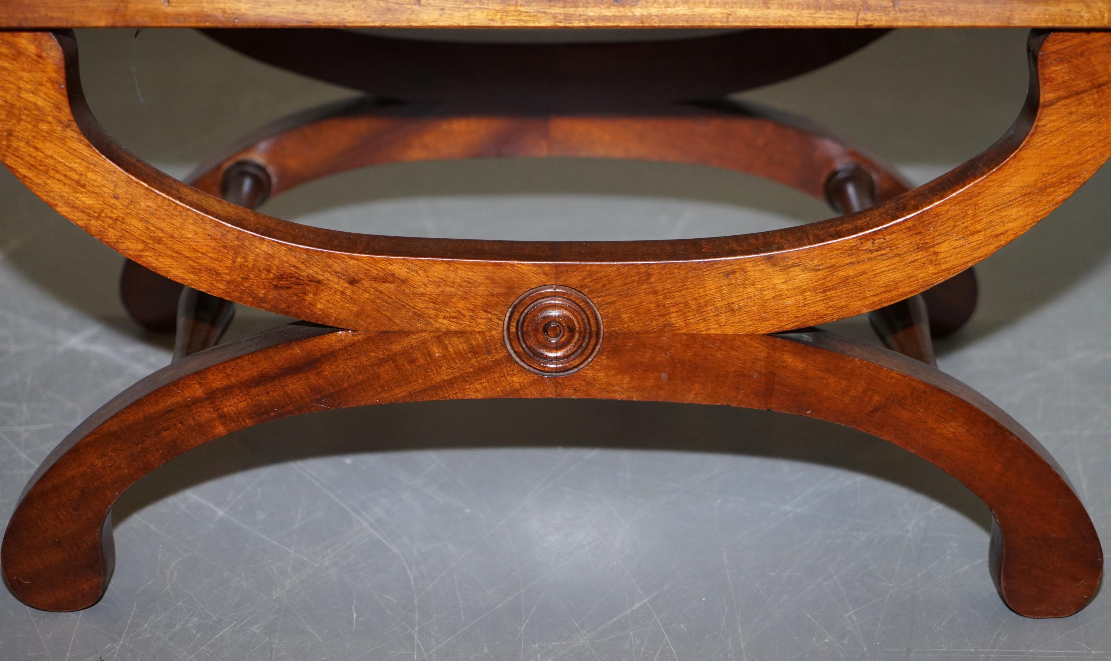 Pair of Fully Restored Chesterfield Hand Dyed Whisky Brown Leather Footstools 3