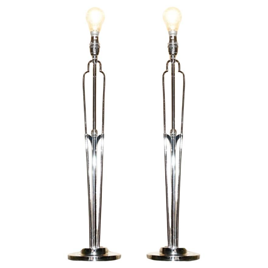 PAIR OF FULLY RESTORED ELSIE ROBERTS OSWALD PARTRIDGE MILNE TABLE LAMPs