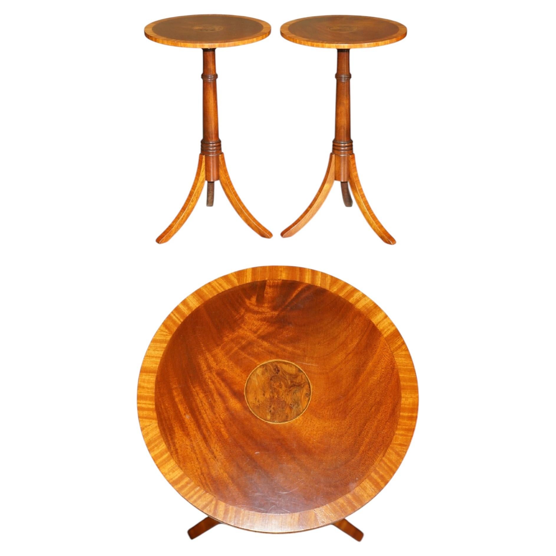 PAIRE DE TABLETTES DE BORD EN BOIS DUR FLAMMÉ POLLARD CHÊNE ROND SiDE entièrement restaurées