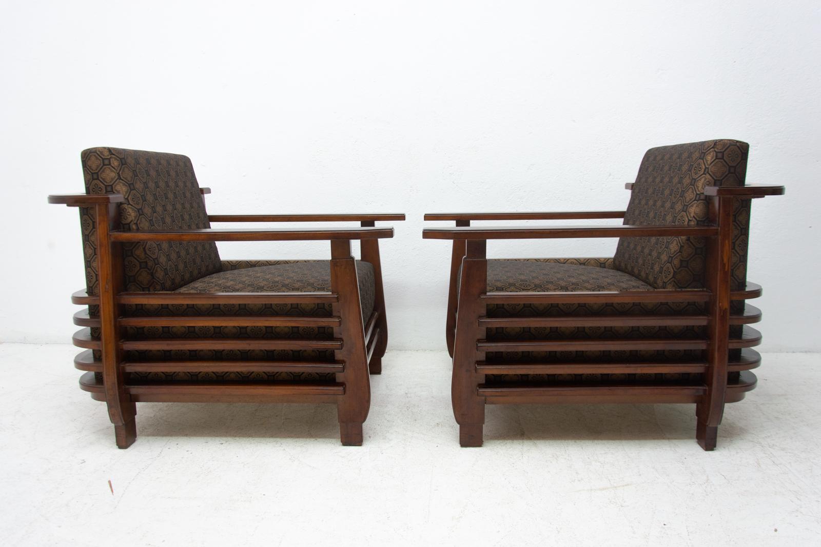 Pair of Fully Restored Functionalist Armchairs, 1930s, Austria, Bauhaus Period For Sale 1