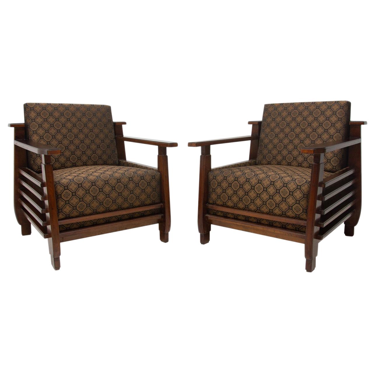 Pair of Fully Restored Functionalist Armchairs, 1930s, Austria, Bauhaus Period