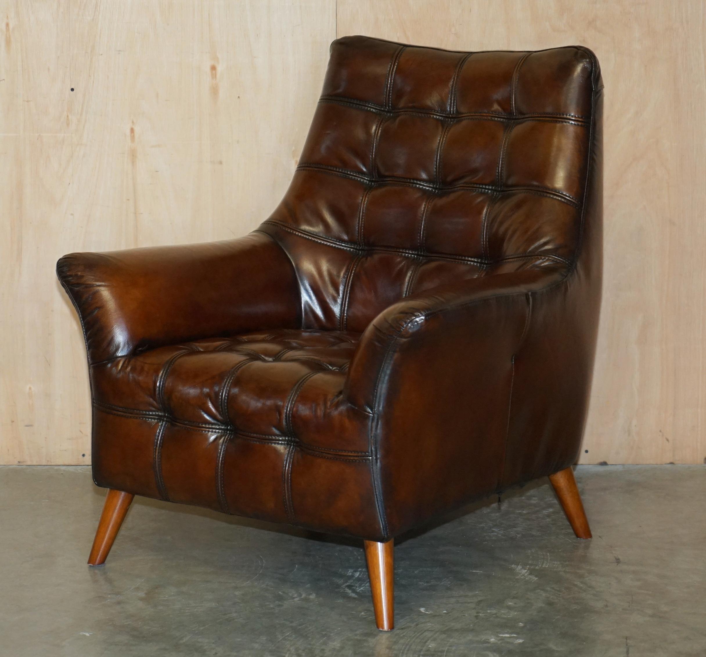 Royal House Antiques

Royal House Antiques is delighted to offer for sale this stunning pair of fully restored Vintage hand dyed Cigar brown leather Art Modern, Chesterfield high back armchairs 

Please note the delivery fee listed is just a guide,