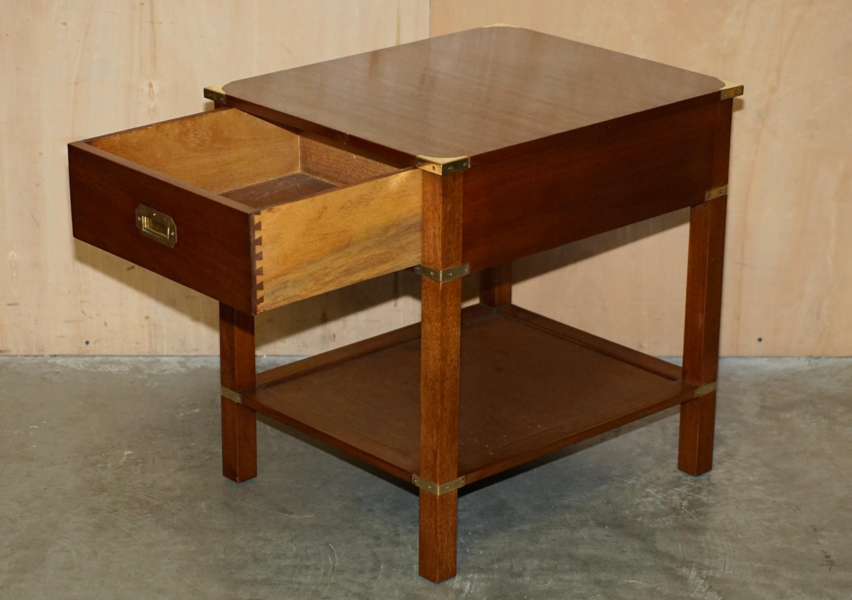 AIR OF FullY RESTORED HARRODS LONDON MiLITARY CAMPAIGN SINGLE DRAWER SIDE TABLE im Angebot 6