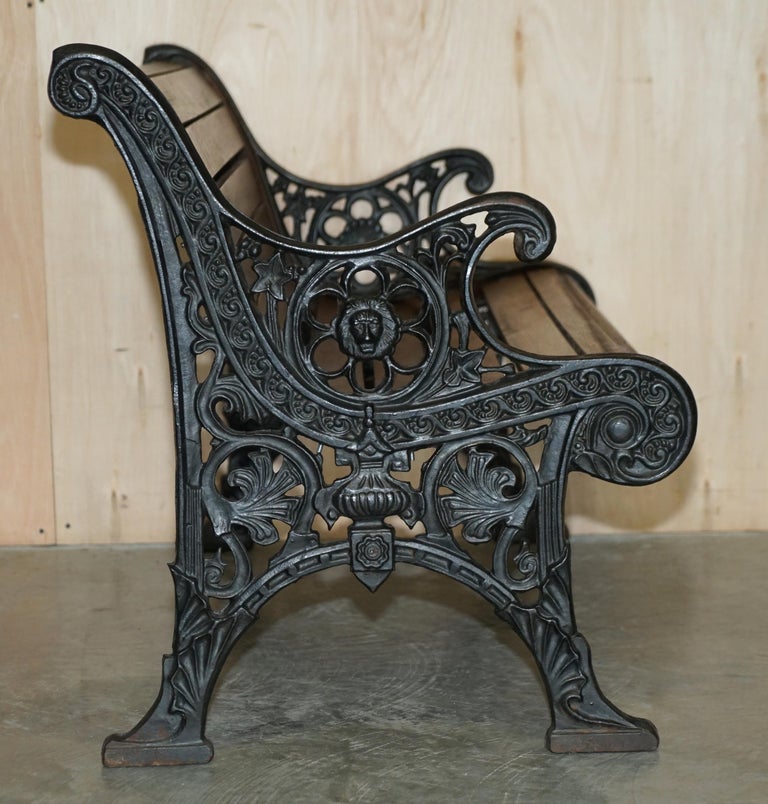 Cast iron bench ends with lion heads sale